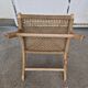 Pair of armchairs low solid wood and braided rope