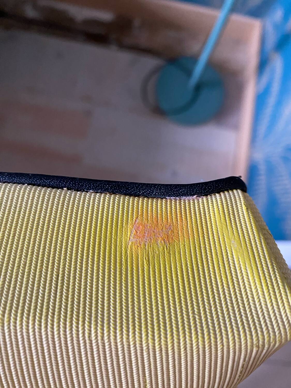 50s Yellow Skai Bridge Chair with Compass Legs