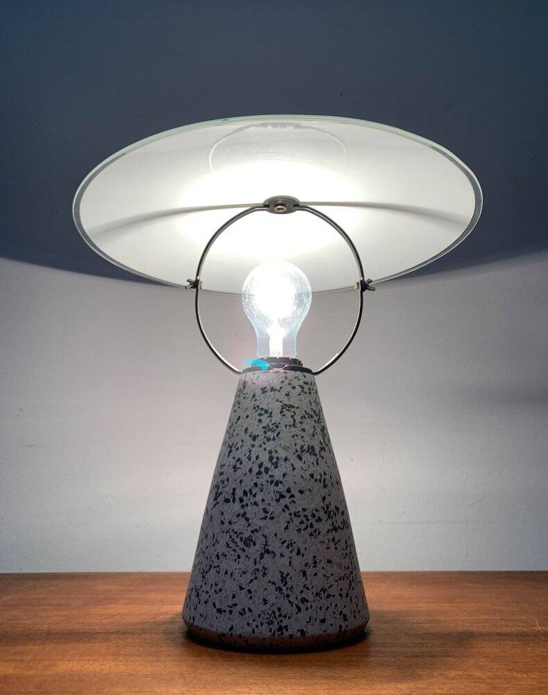 Vintage Postmodern Eno table lamp in glass and terrazzo from Ikea, 1990s.