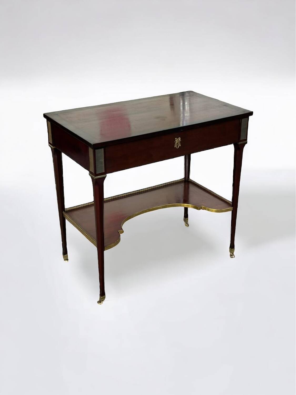 Console Table Writing Desk In Mahogany Louis XVI Style 20th Century Period