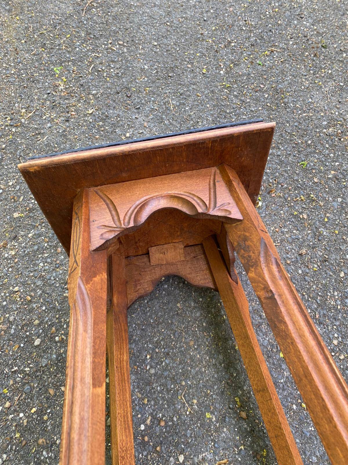Art Nouveau vintage side table in solid wood
