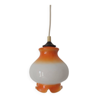 Orange opaline pendant light