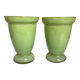 Pair of green glass paste vases