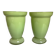 Pair of green glass paste vases