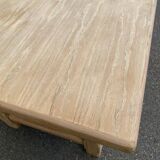 Renovated farmhouse dining table in raw wood 180cm 20th century