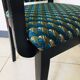 Fauteuil bridge années 60 tissu art déco bleu et or