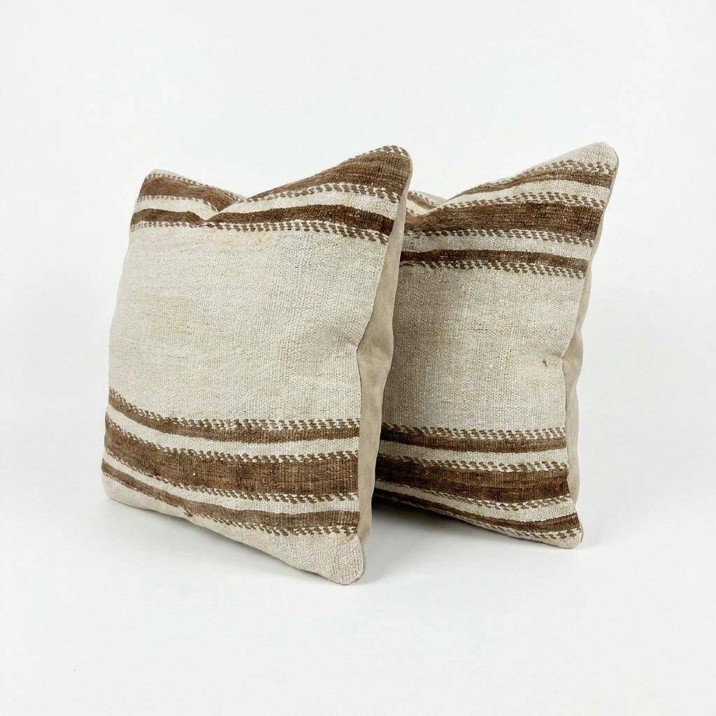 Set of 2 vintage kilim cushion covers 51x51 cm