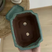 Light green ceramic flower pot