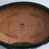 Pot à Bonzaï en grès émaillé vert
