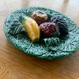 Collector's plate, slurry, fruit, vintage glazed ceramic