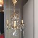 Louis xv bronze chandelier with crystal pendants 3 lights