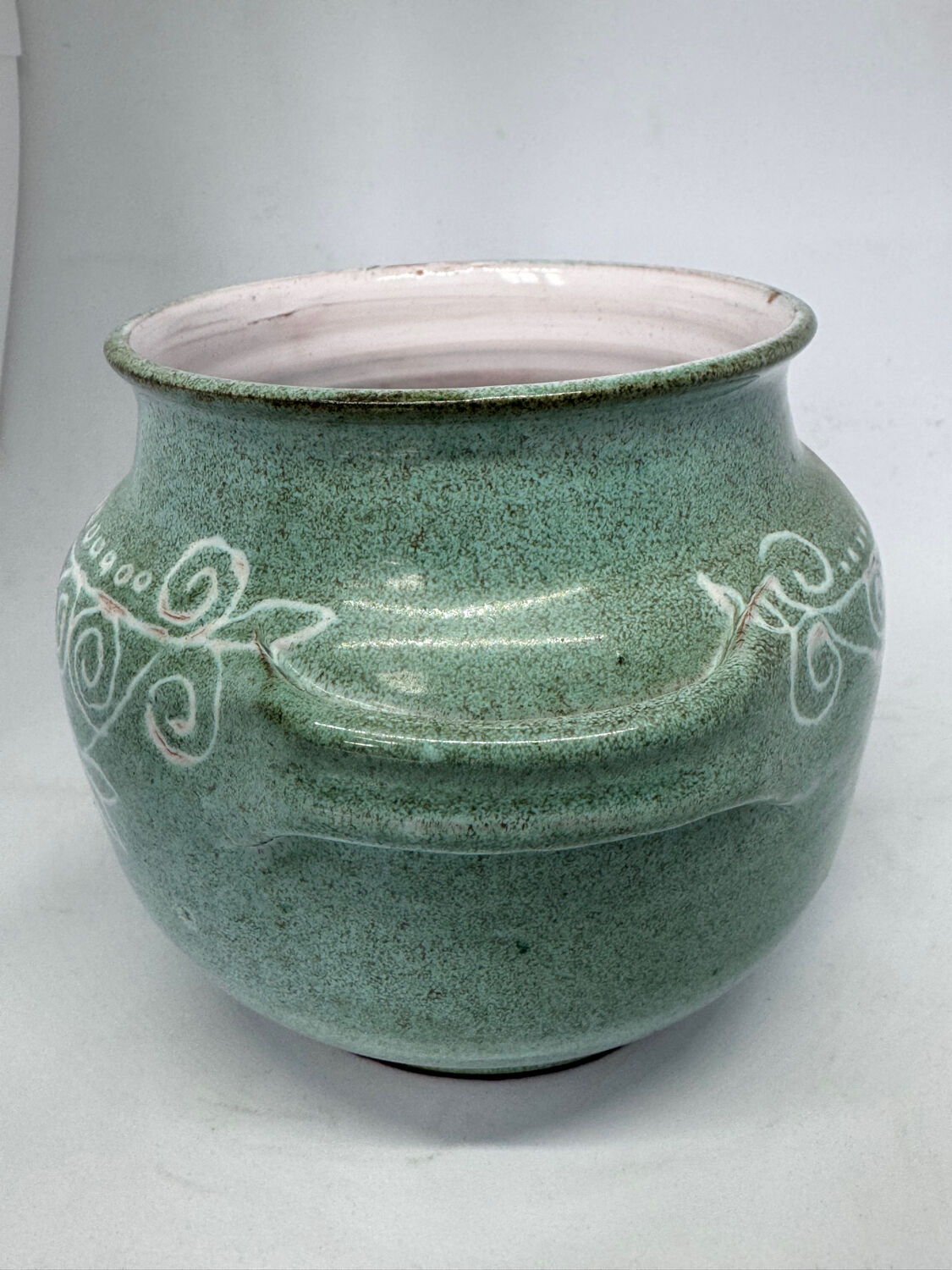 Green ceramic pot Le Frasnois