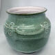 Green ceramic pot Le Frasnois
