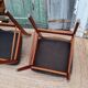 Chaises scandinaves, pied compas, skaï