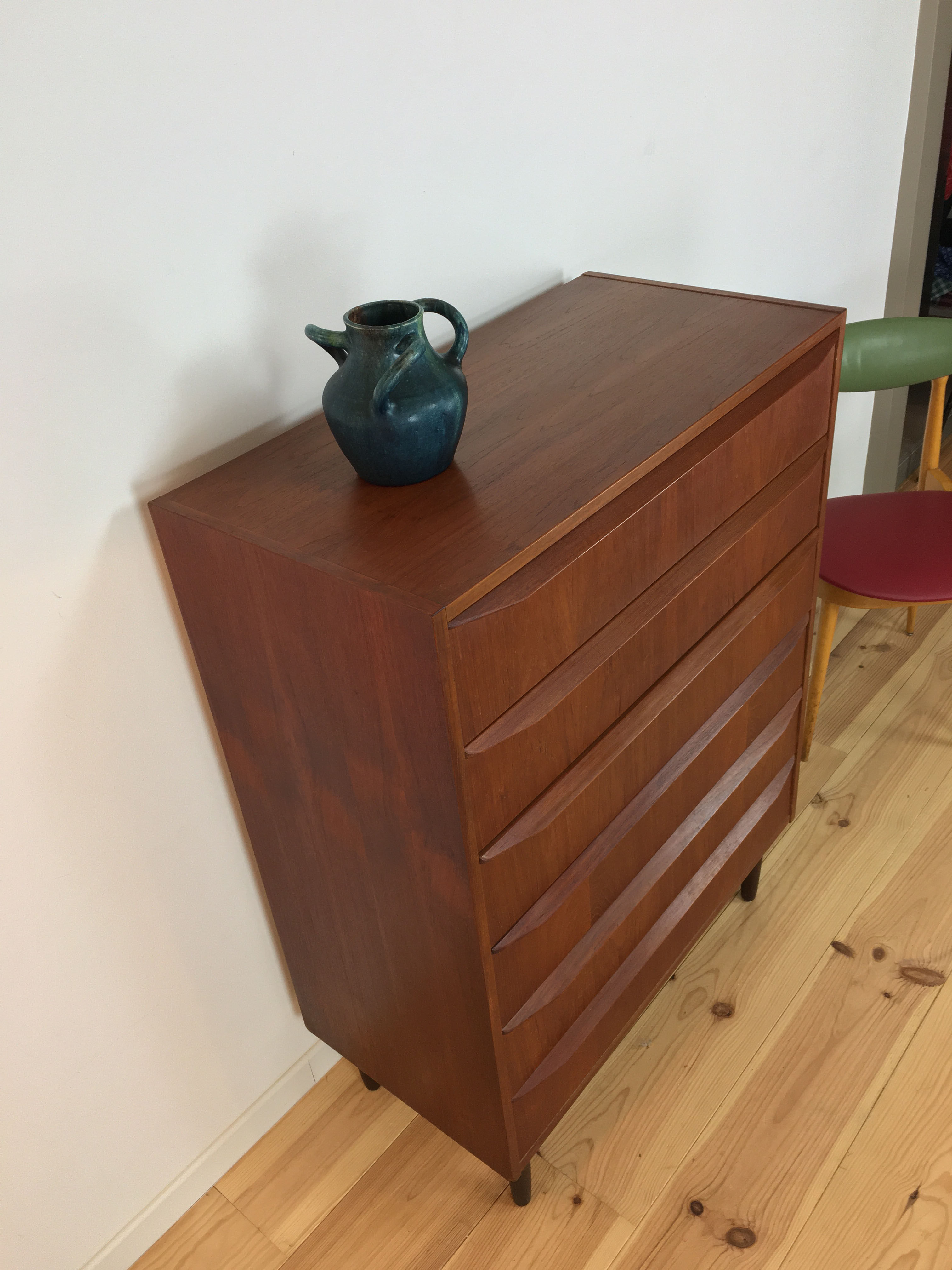 Commode teck scandinave type chiffonnier années 60
