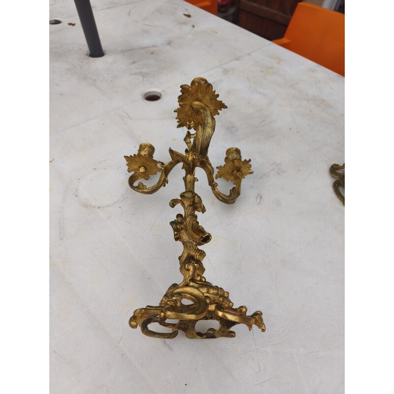Paire de candélabres en bronze XIXe siècle