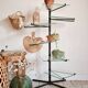 Retro metal and glass merchant shelf -