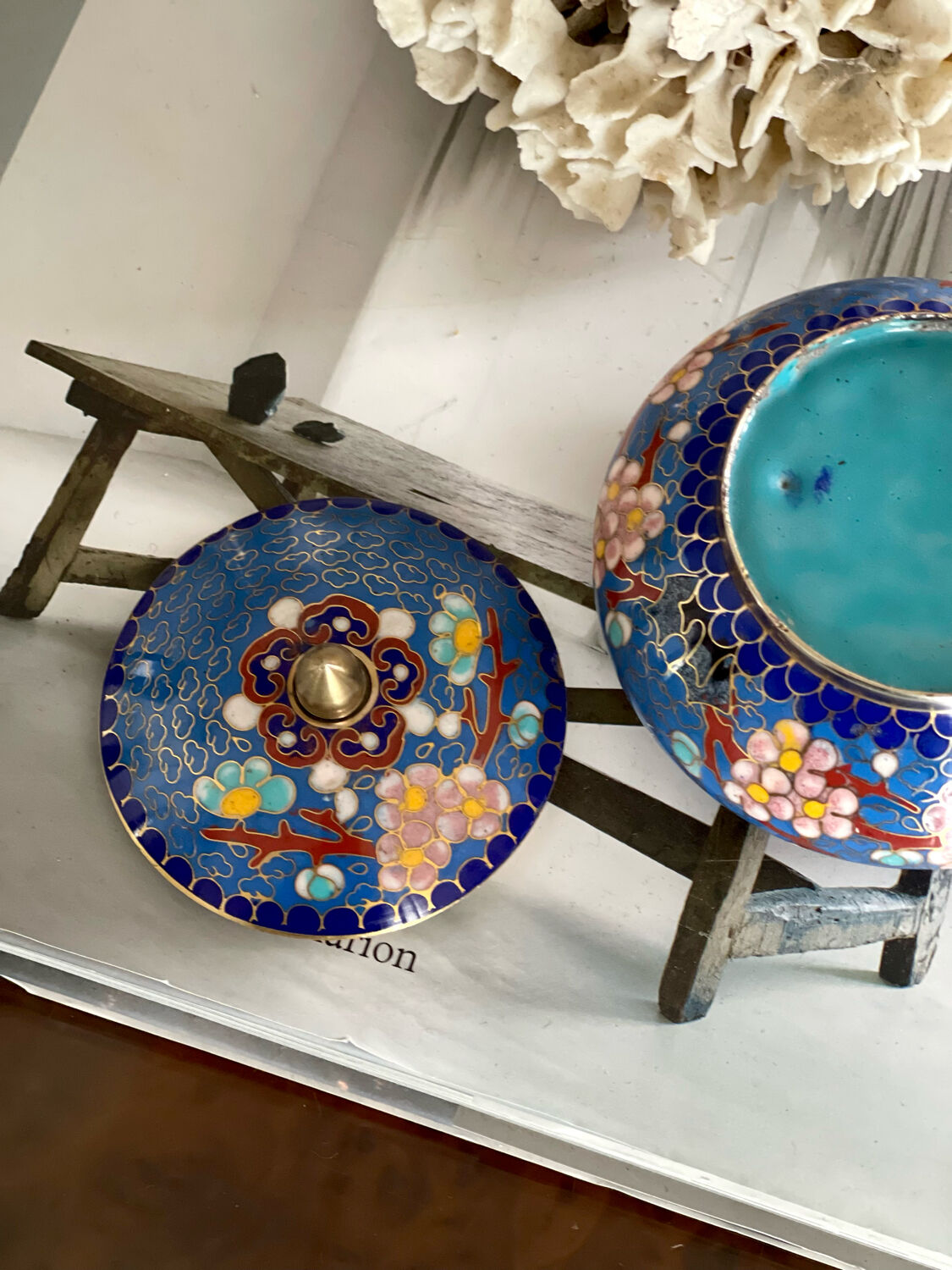 Cloisonné enamel candy box