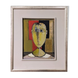 Contemporary Figurative Oil Painting "Portrait of a Boy" Framed, 2009