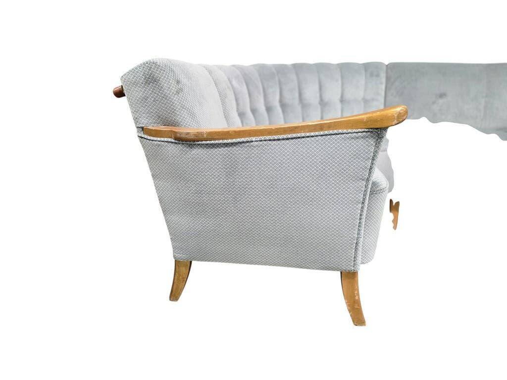 Light blue vintage corner sofa