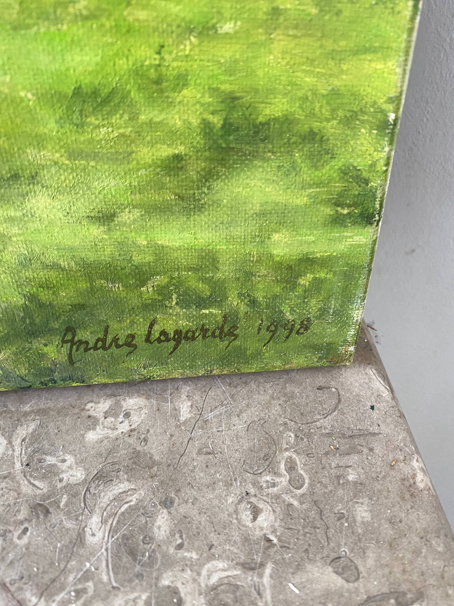 Green landscape signed in 1998