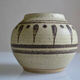 Vase en grès signé céramiste à identifier