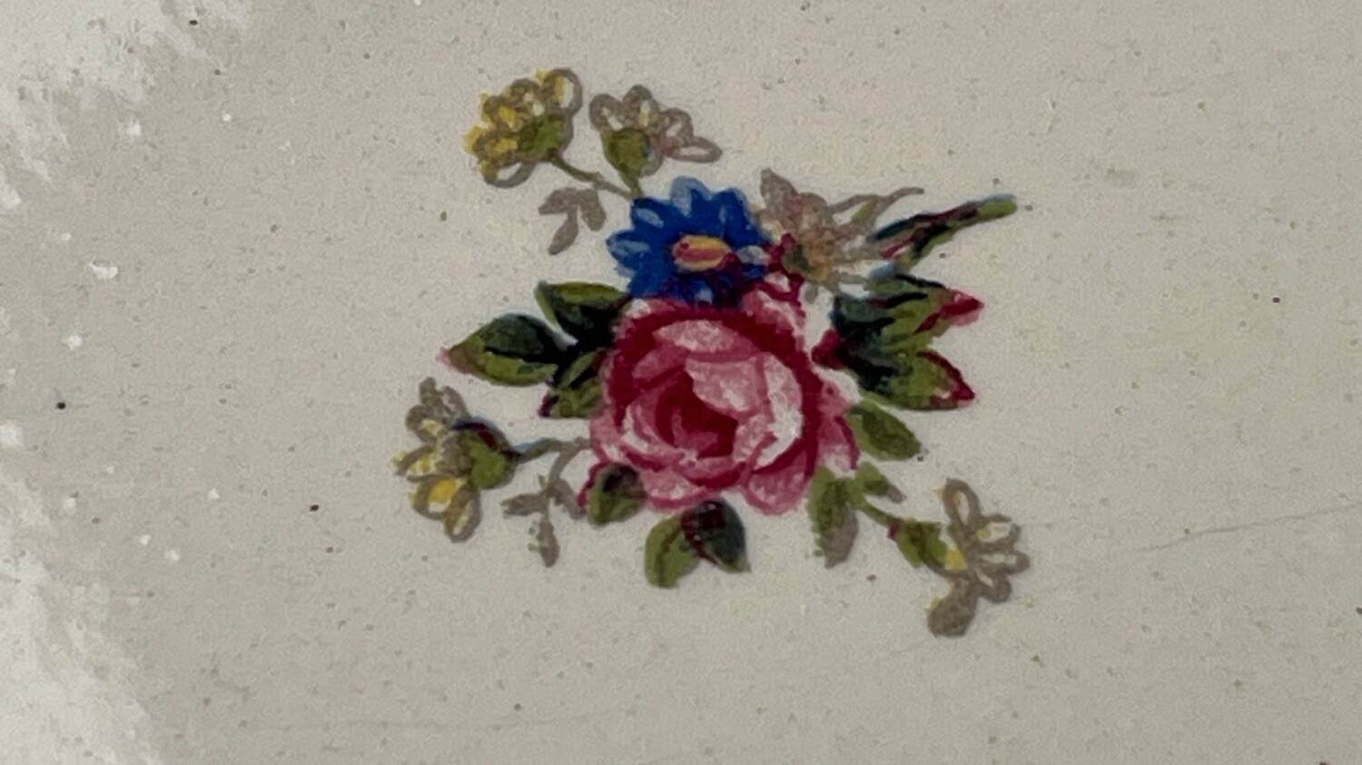 Set of 4 old Salins flat plates