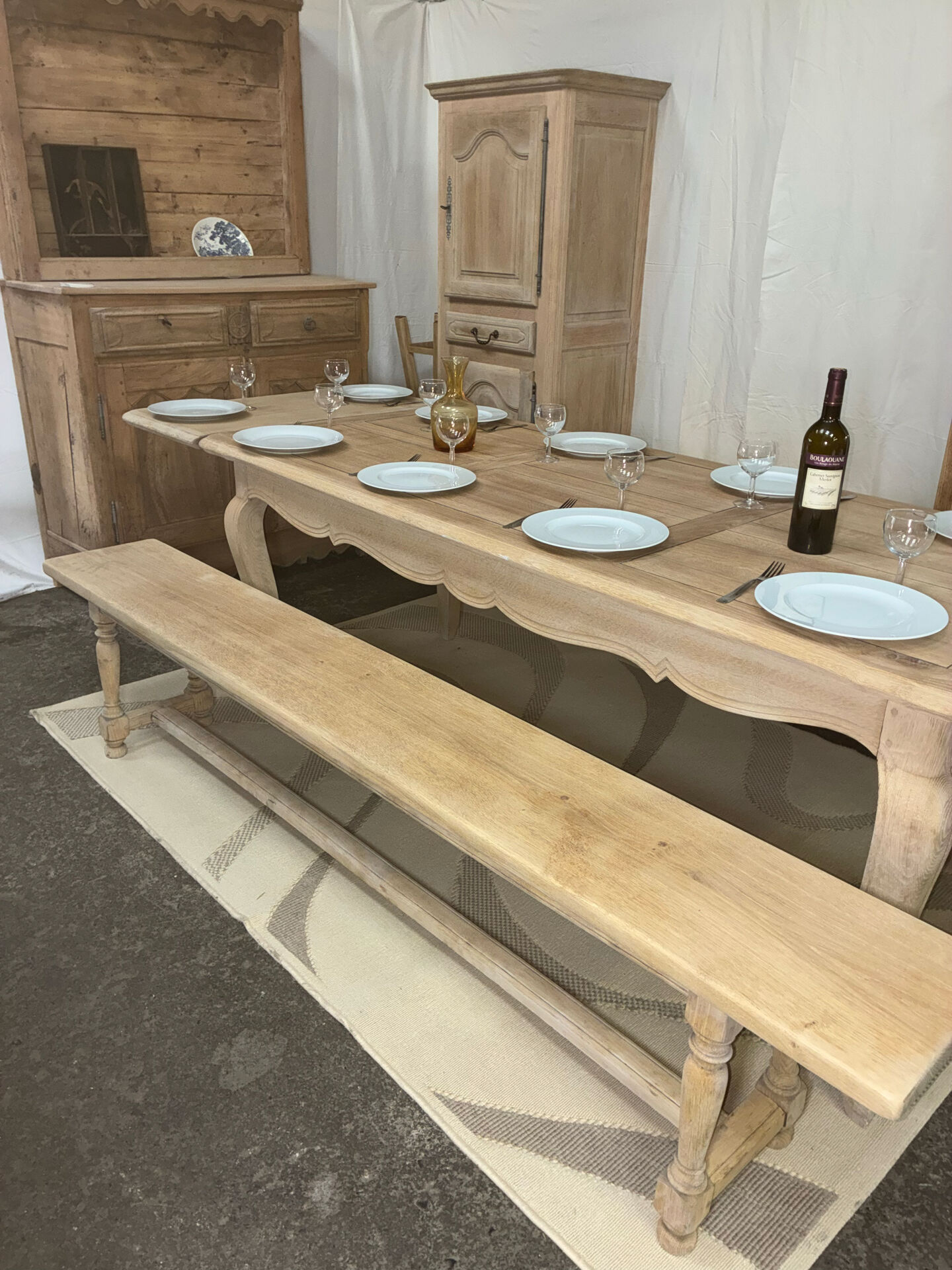 Table de ferme en chêne massif