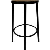 Set of four vintage bar stool - webbing and wood, 1980s Italian design