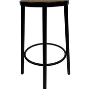 Set of four vintage bar stool - webbing and wood, 1980s Italian design