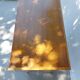Commode vintage pieds compas en bois massif et osier