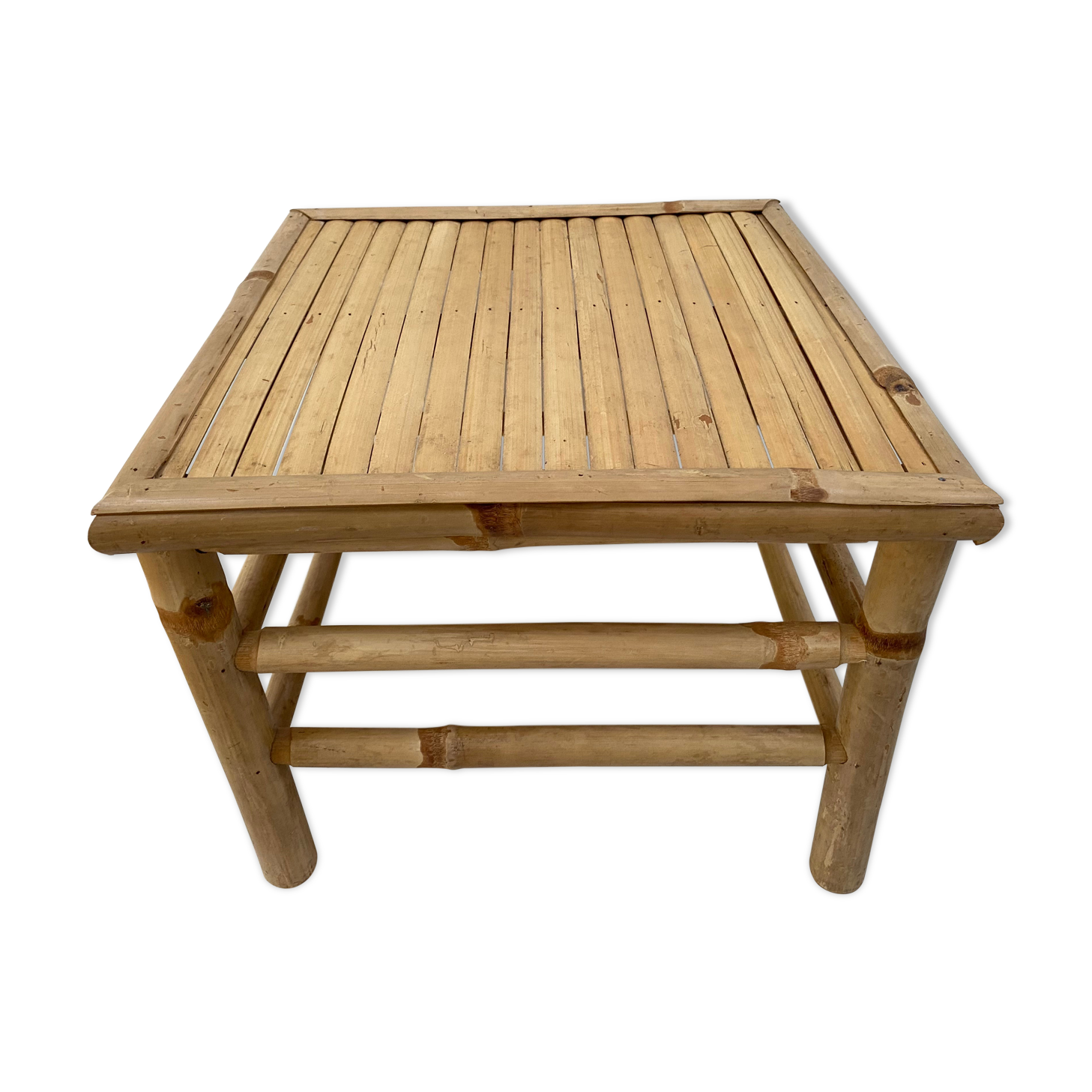 Vintage rattan bamboo coffee table