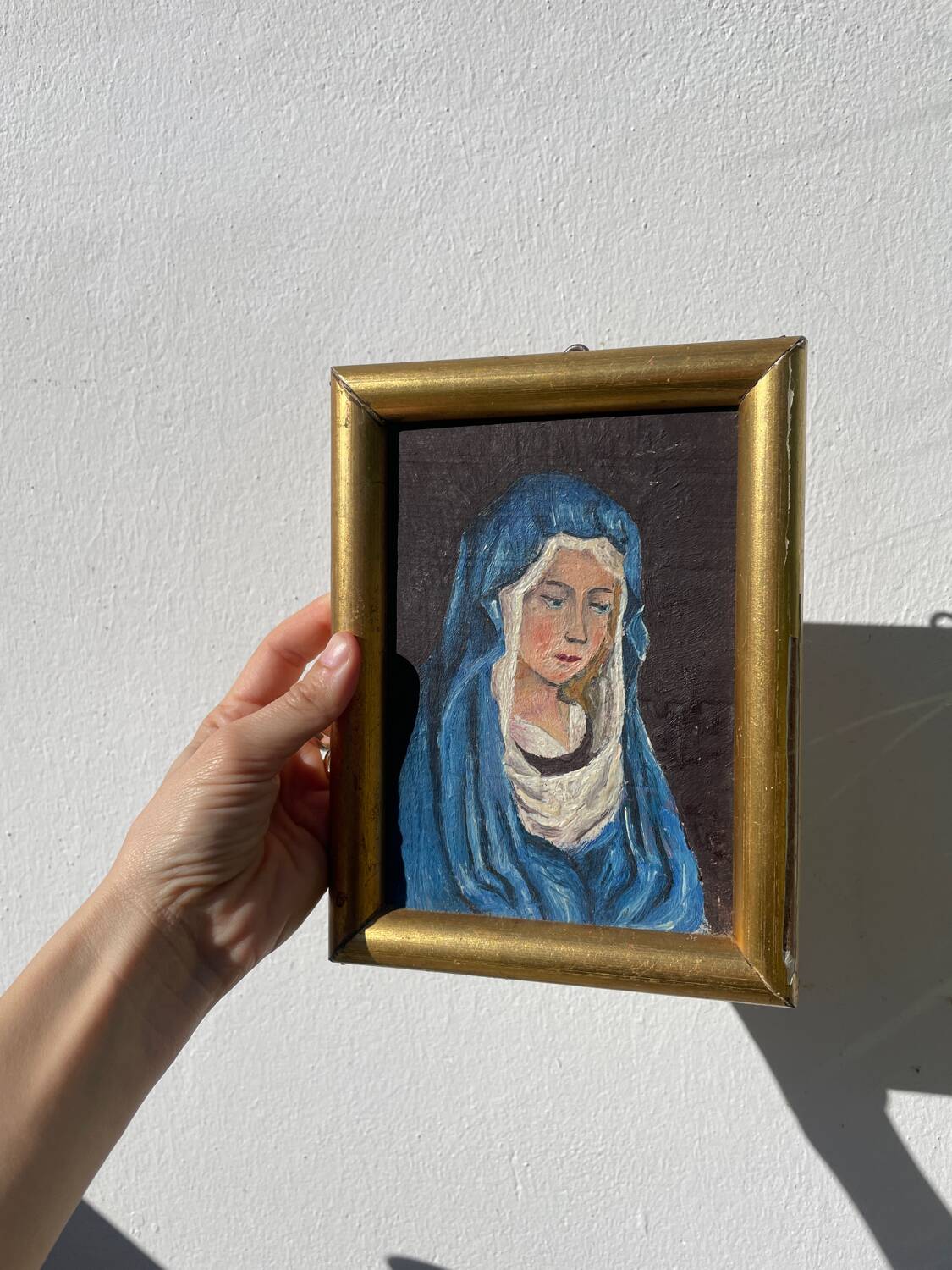 Petite peinture de vierge / tableau ancien