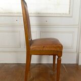 Set of 6 Art Deco carved walnut chairs, Circa 1920