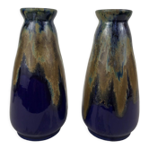 Pair of stoneware vases signed Lebret Puisaye