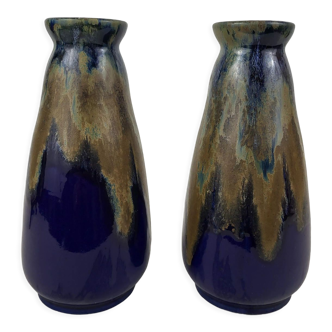 Pair of stoneware vases signed Lebret Puisaye