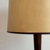 Lampe de table vintage en bois et laiton