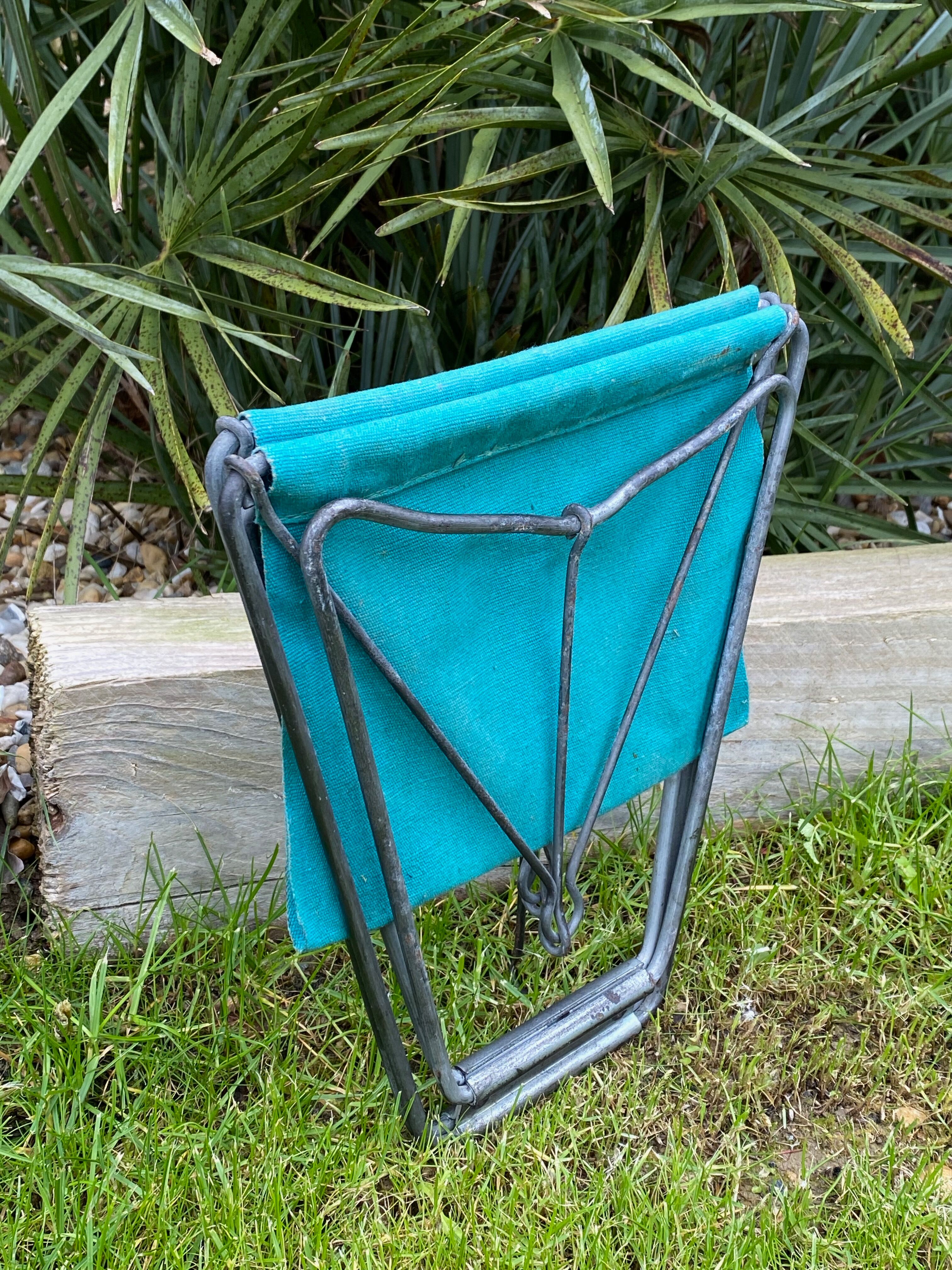 Blue folding stool 60s