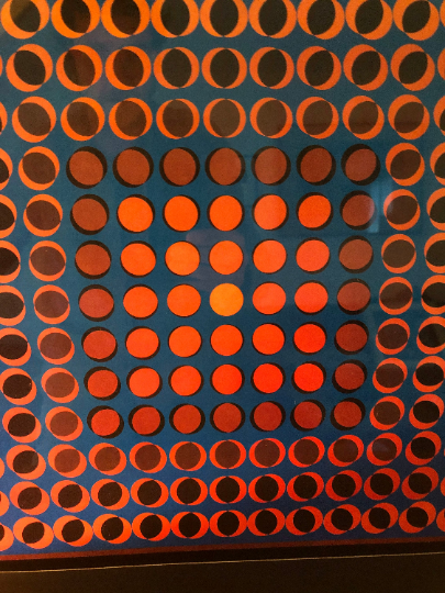 Vintage, Victor Vasarely Op Art print circa 70's