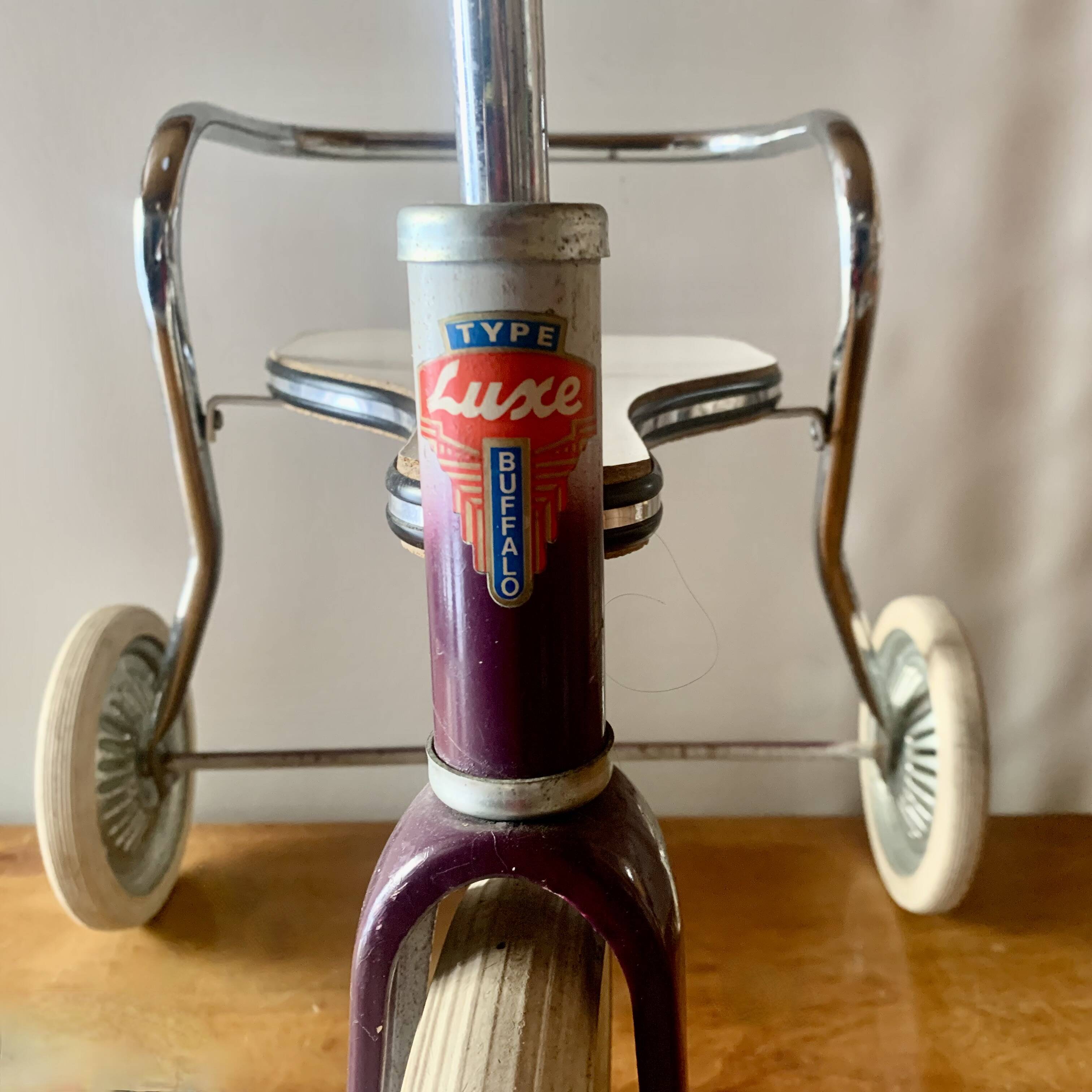 Vintage children's tricycle - painted and chromed metal - Buffalo Type Luxe