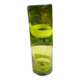 Vintage green glass vase 1970