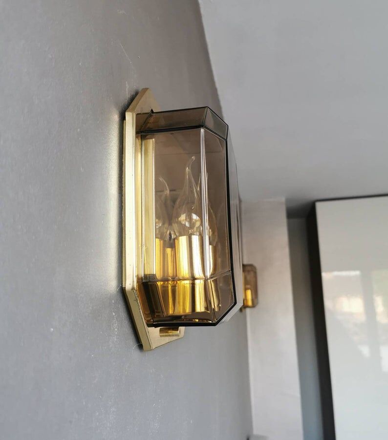 Set of 2 Glash-tte Limburg 1980s glass appliques