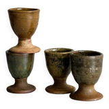 Set of 4 handmade ceramic egg cups