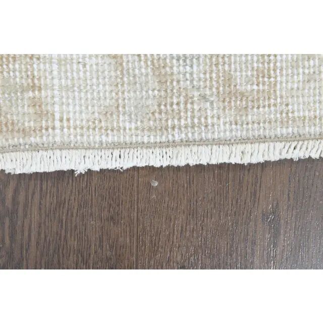 1970s Vintage Persian Handmade Wool Cotton Beige Area Rug 289x376