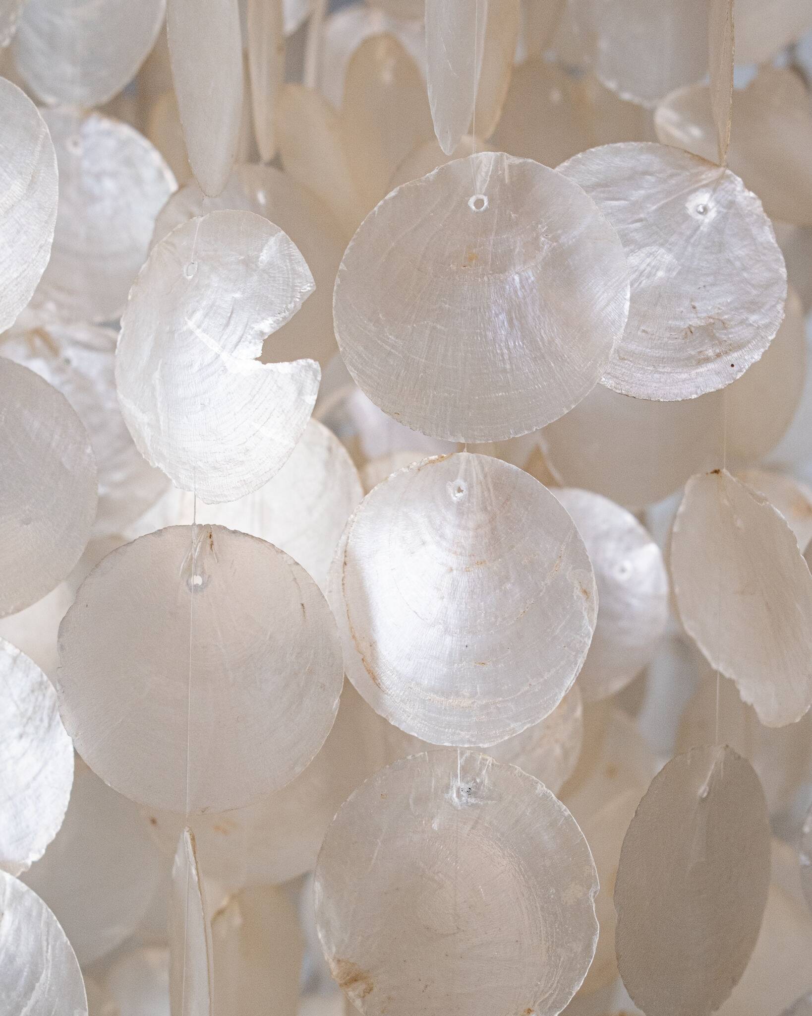 Large mother-of-pearl chandelier in the style of Verner Panton, 1980s.