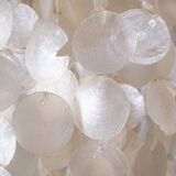 Large mother-of-pearl chandelier in the style of Verner Panton, 1980s.