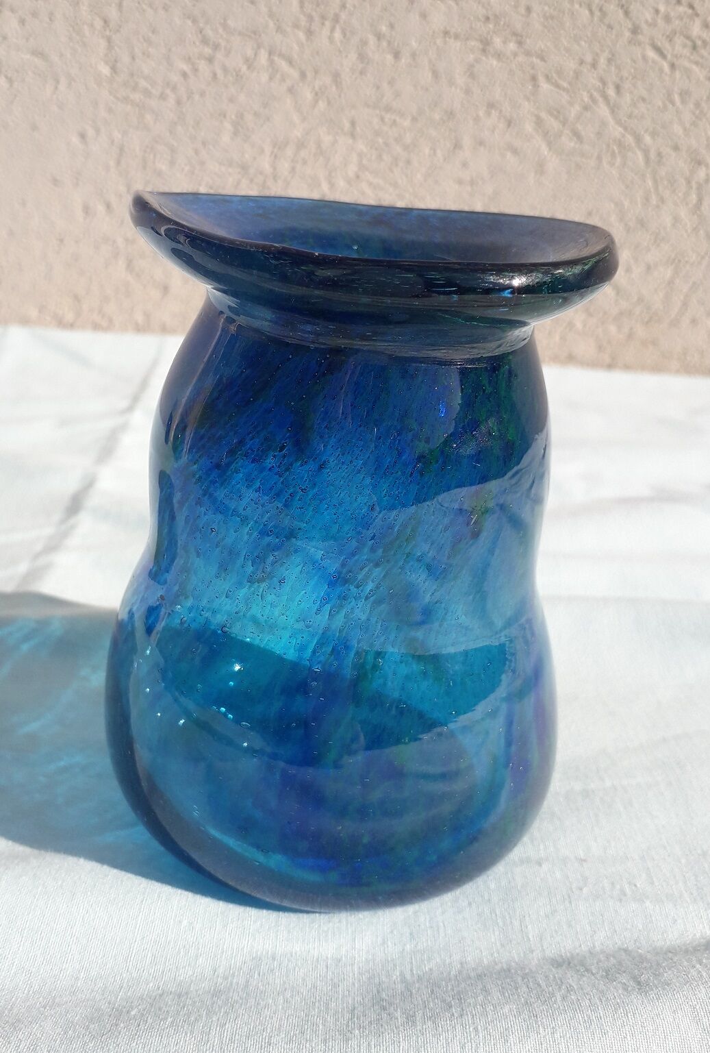 Glass blue vase