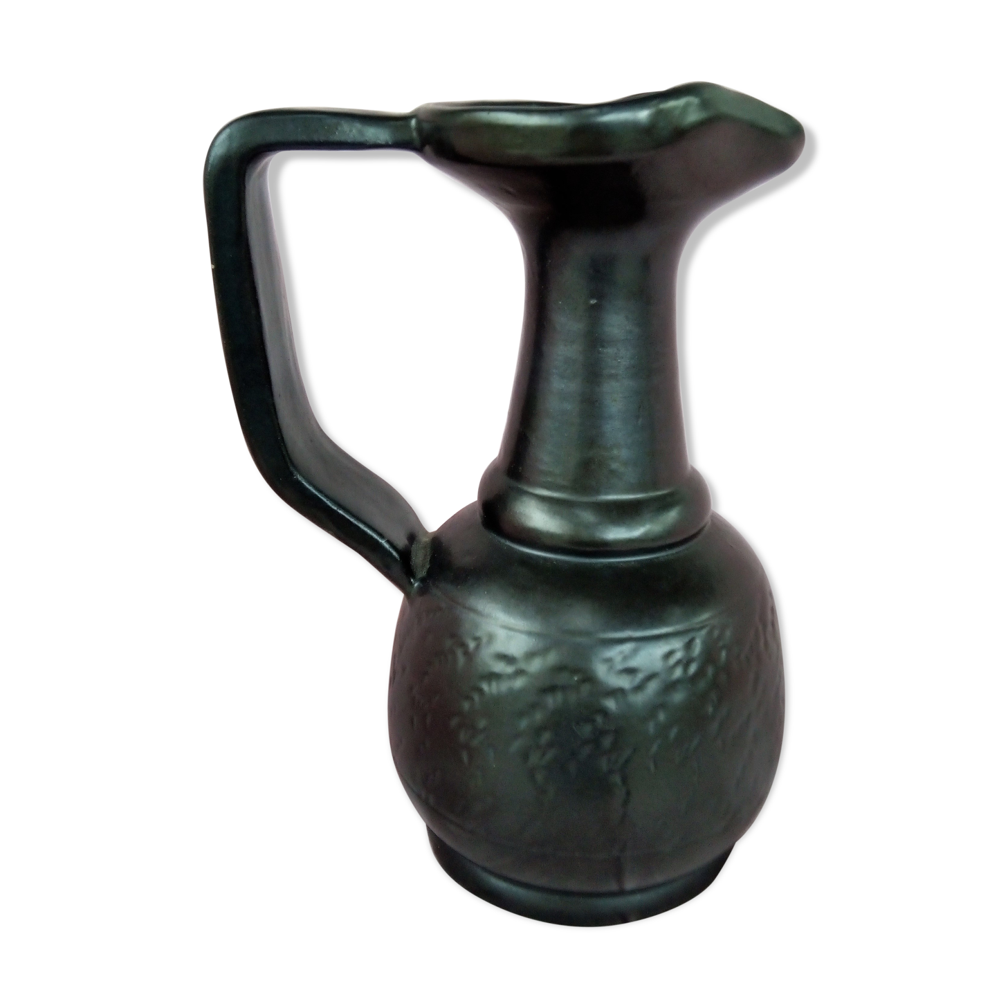 Black ceramic pitcher Vallauris by Lunetta