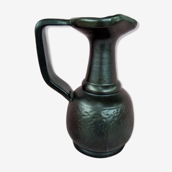 Black ceramic pitcher Vallauris by Lunetta