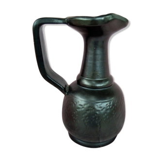 Black ceramic pitcher Vallauris by Lunetta